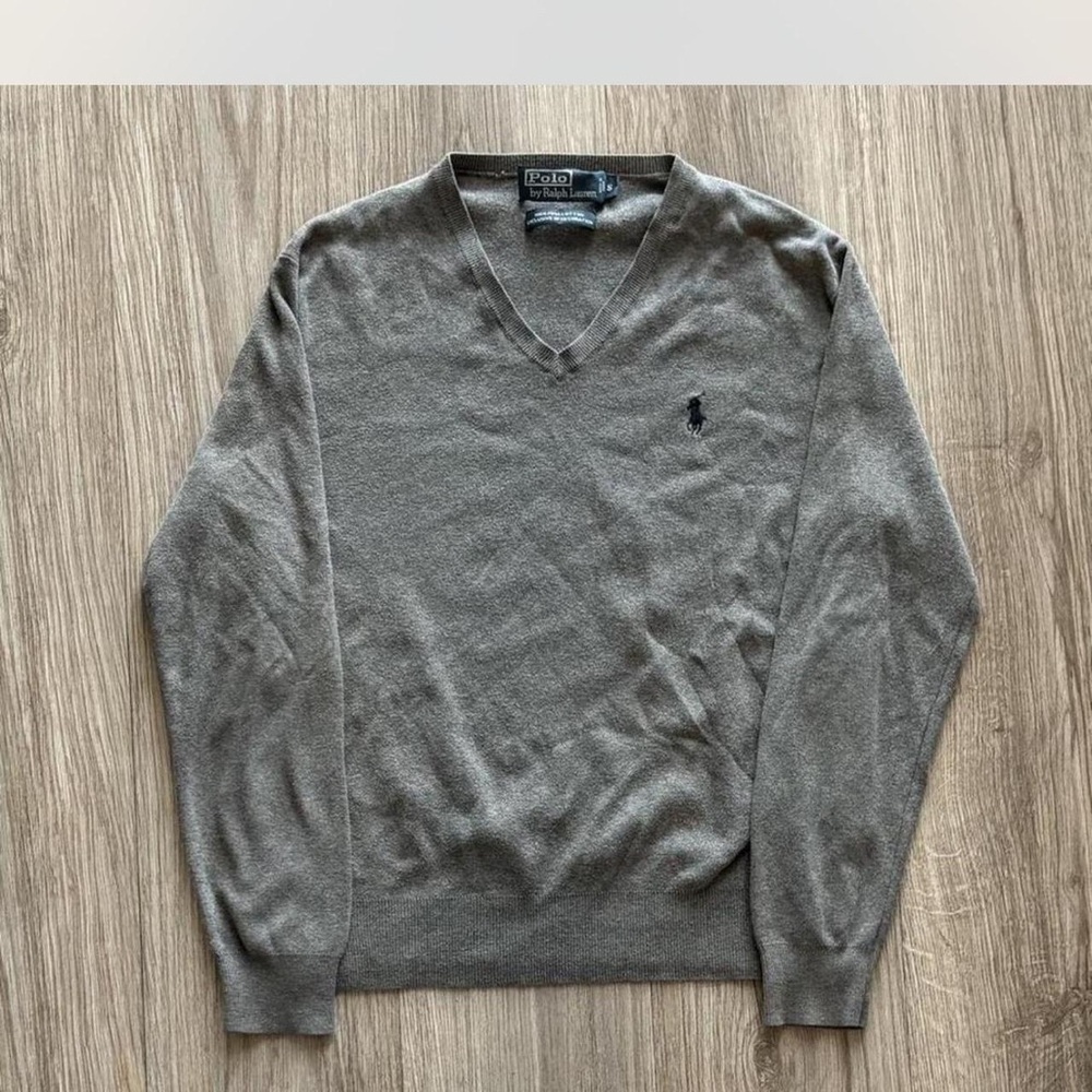 Ralph Lauren Charcoal V-Neck Sweater